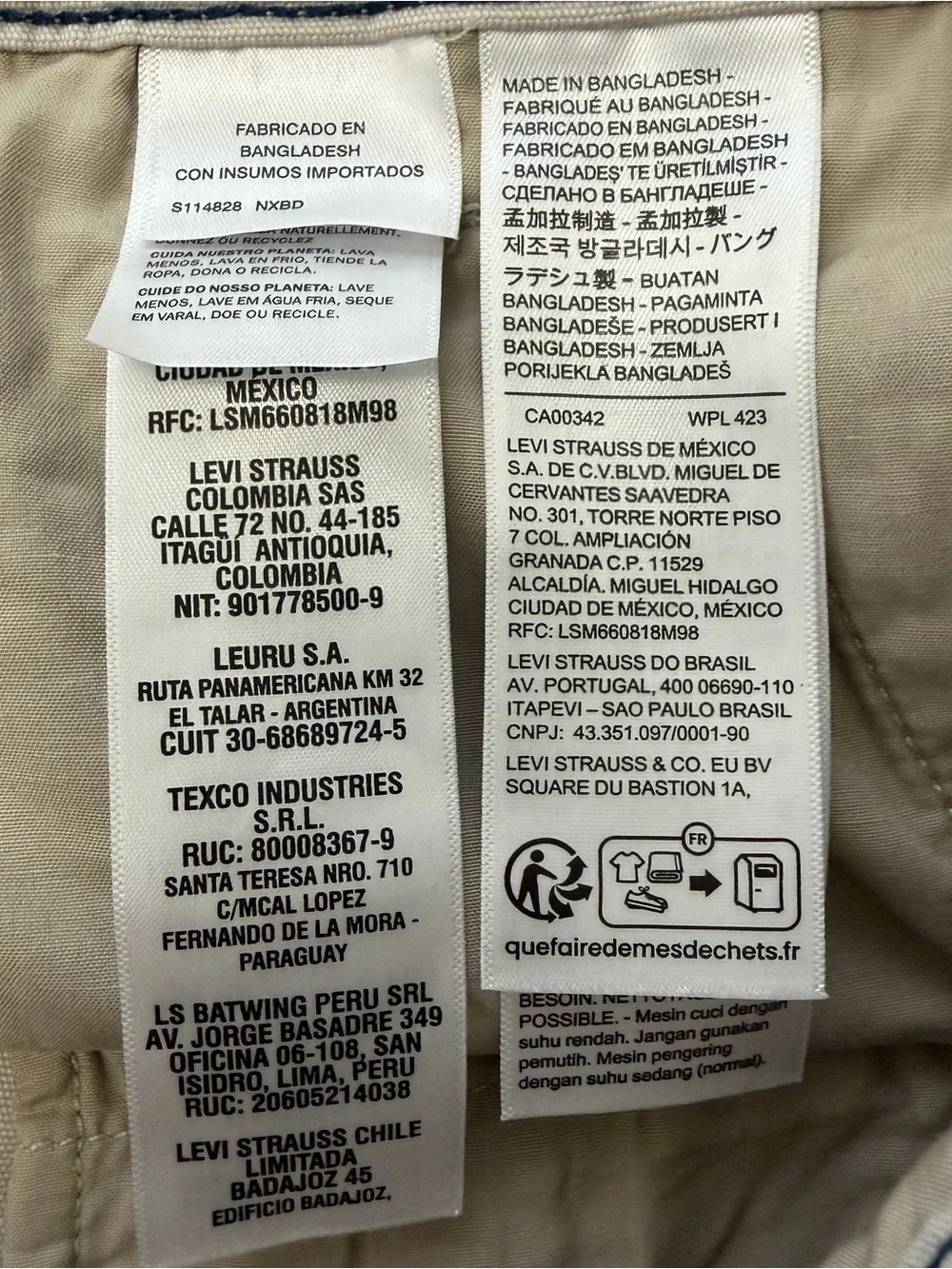 Levi's XX Chino Men's Relaxed Fit Beige Cotton Elastane Shorts Pockets Size 34